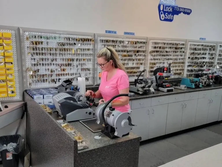 Adams Treasure Coast Lock & Safe shop interior with key displays